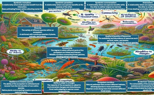 Ecosystem health indicators and relationship types